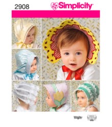 2908 INFANT BABIES TODDLER BONNETS HATS PATTERN XS-LG